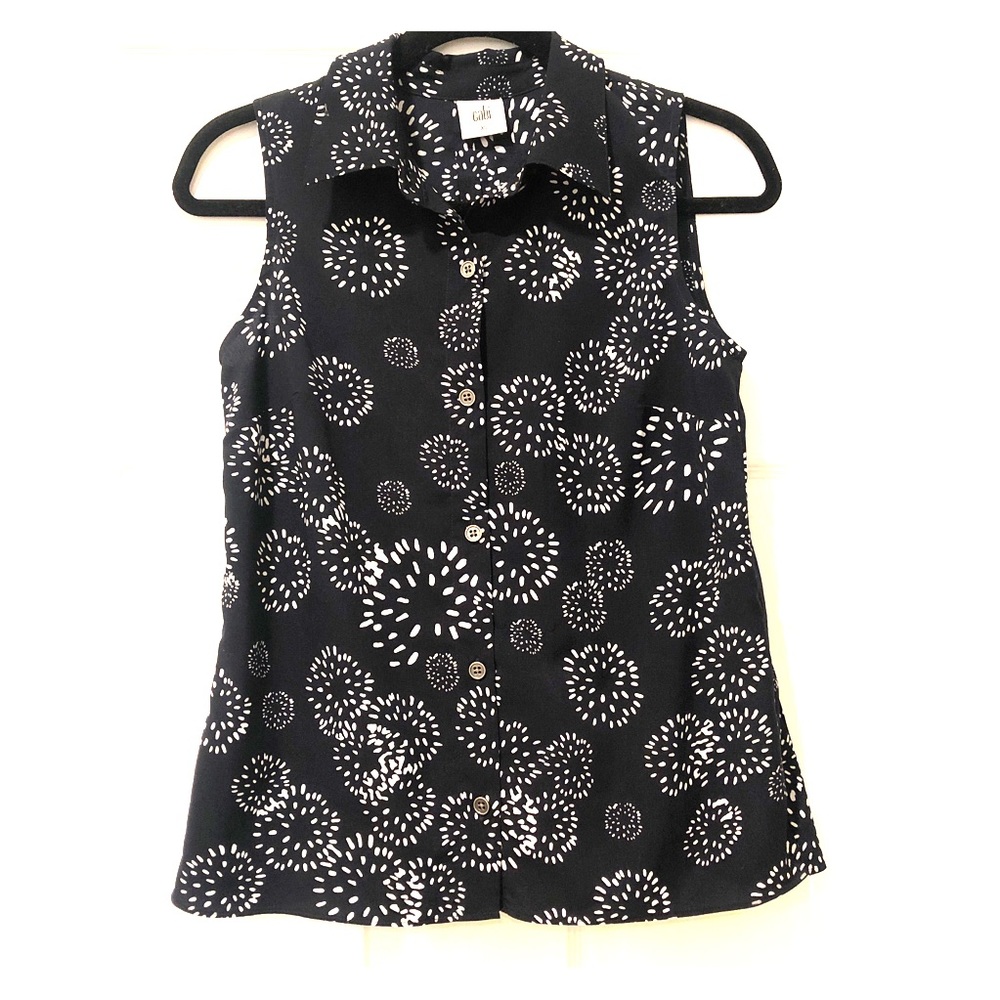 Cabi Sleeveless Button Up Blouse - Peplum Back